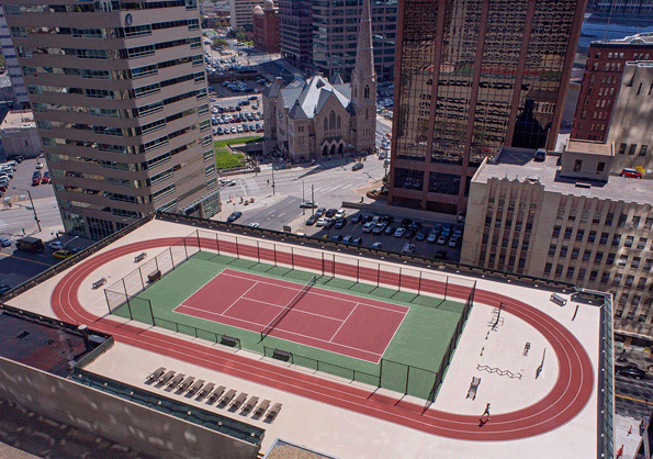 Grand Hyatt Denver Opens Rooftop Jogging Track and Tennis Court